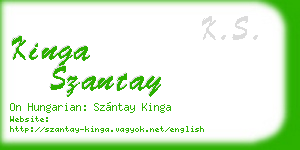 kinga szantay business card