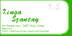 kinga szantay business card